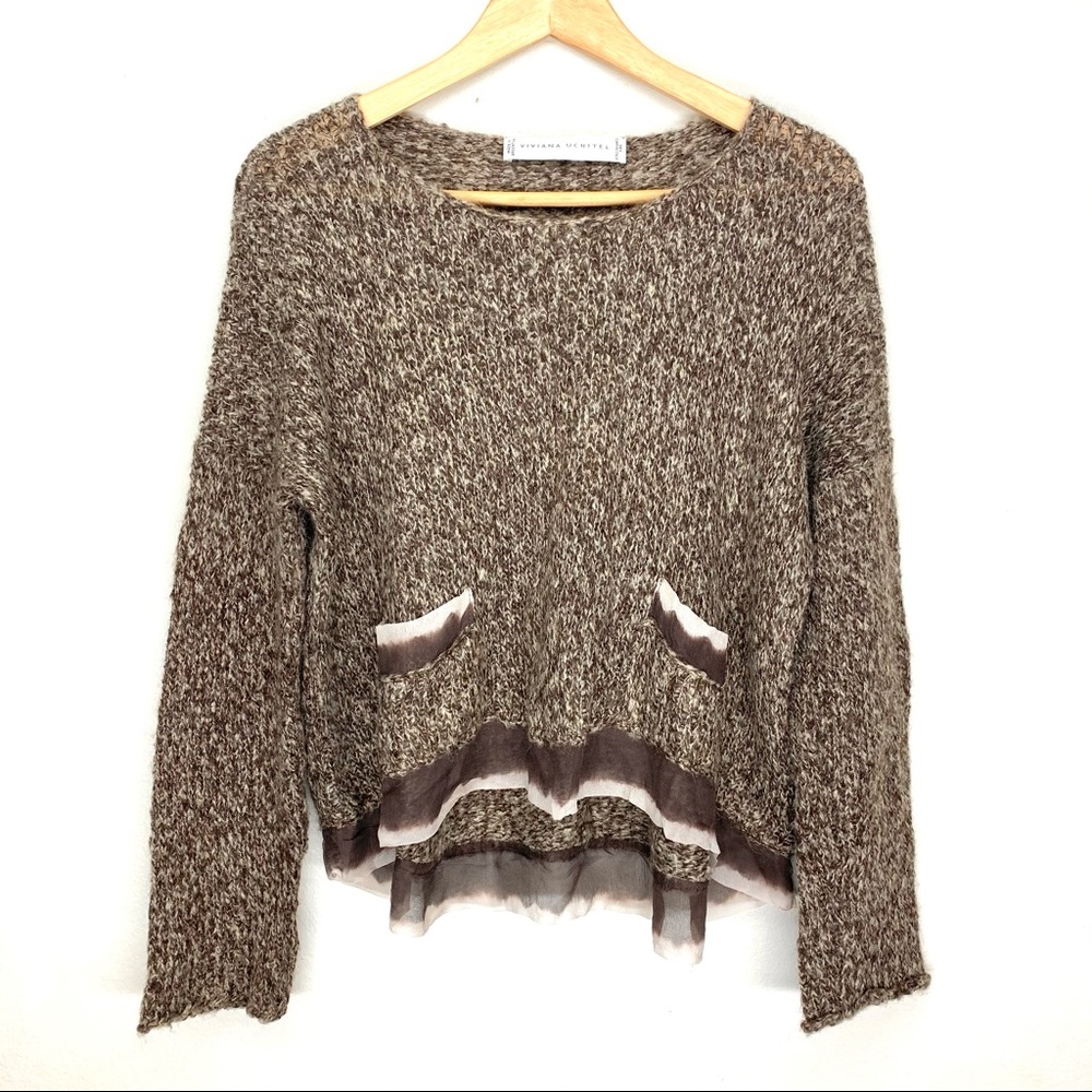 Viviana Uchitel Sweater 100% Wool Knit Top